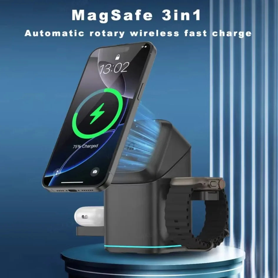 MagCharge™ Pro 15W Magnetic Wireless Charger | MagSafe-Compatible Fast Charging Pad for iPhone & Android – Portable Travel Essential