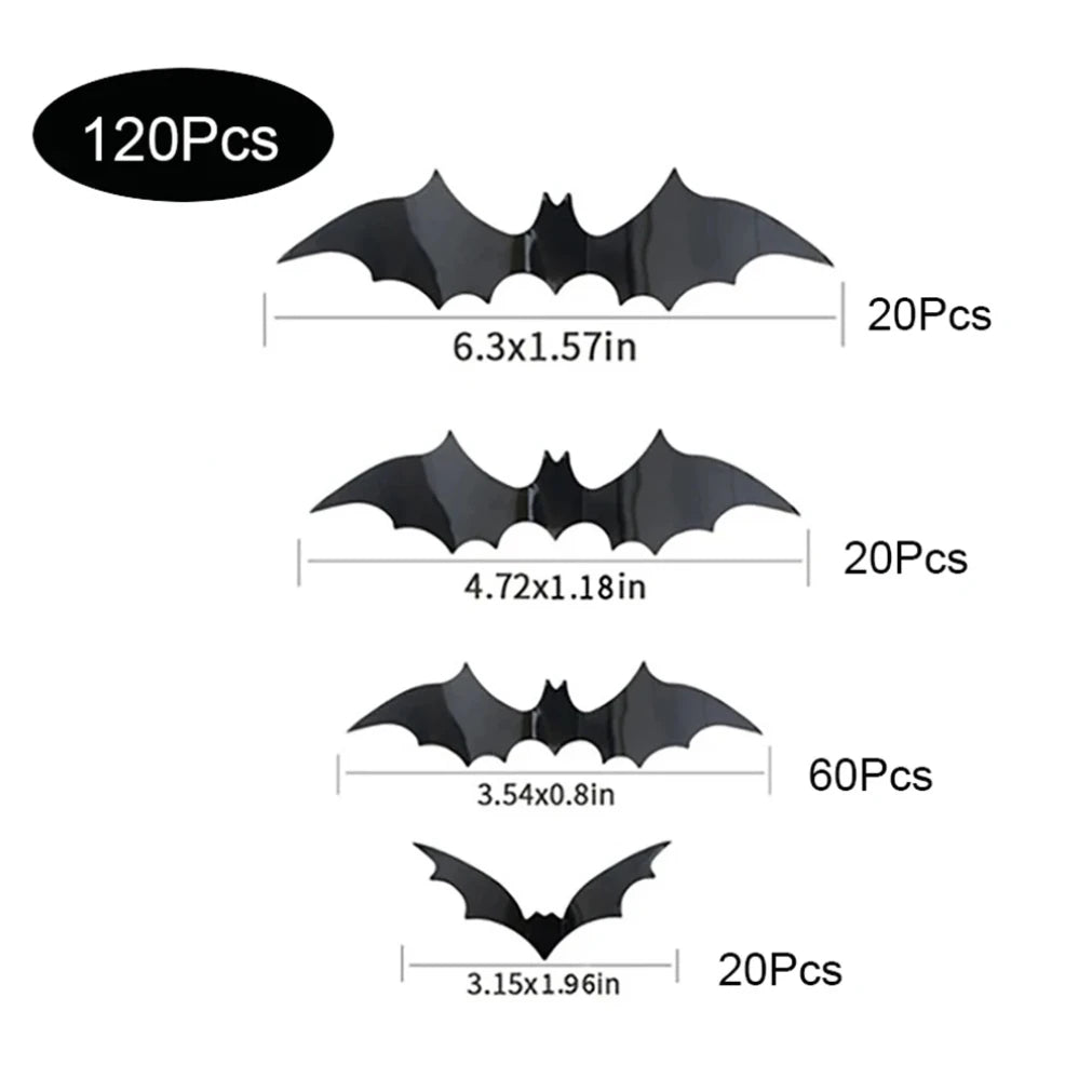🦇 3D Halloween Bat Wall Decorations – Scary PVC Bat Stickers 🦇