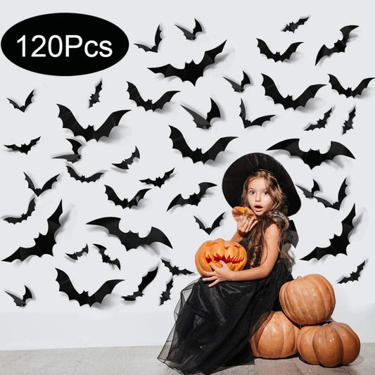 🦇 3D Halloween Bat Wall Decorations – Scary PVC Bat Stickers 🦇