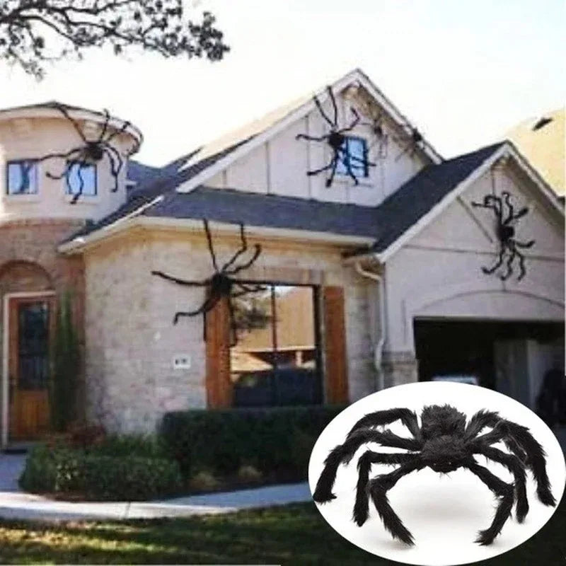 🕷️ Giant Halloween Plush Spider Decoration – Scary Realistic Horror Prop 🕷️
