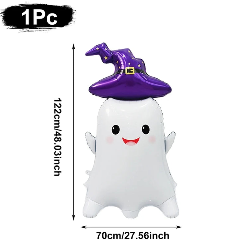 🎃👻 Large Halloween Foil Balloon – Pumpkin & Ghost Stand Decoration 👻🎃
