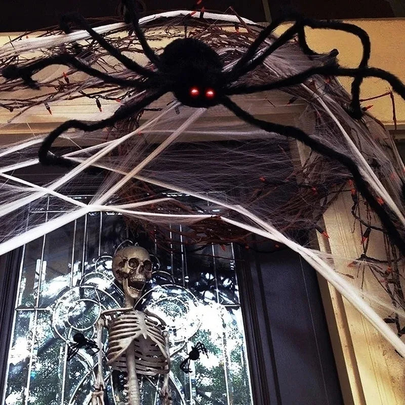 🕷️ Giant Halloween Plush Spider Decoration – Scary Realistic Horror Prop 🕷️