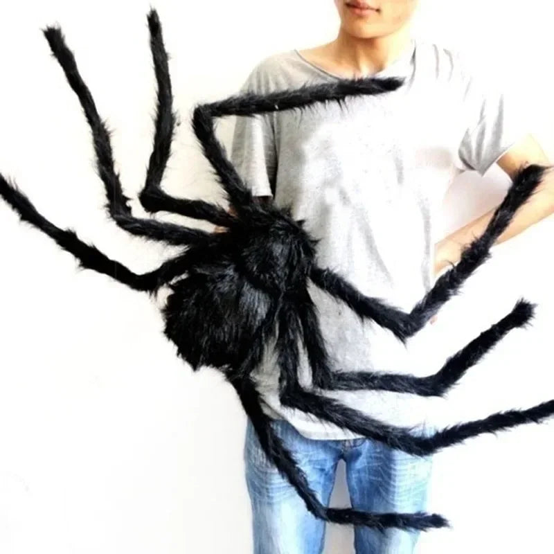 🕷️ Giant Halloween Plush Spider Decoration – Scary Realistic Horror Prop 🕷️