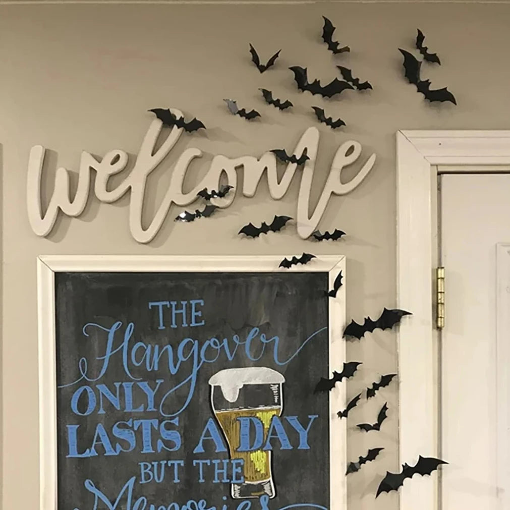 🦇 3D Halloween Bat Wall Decorations – Scary PVC Bat Stickers 🦇
