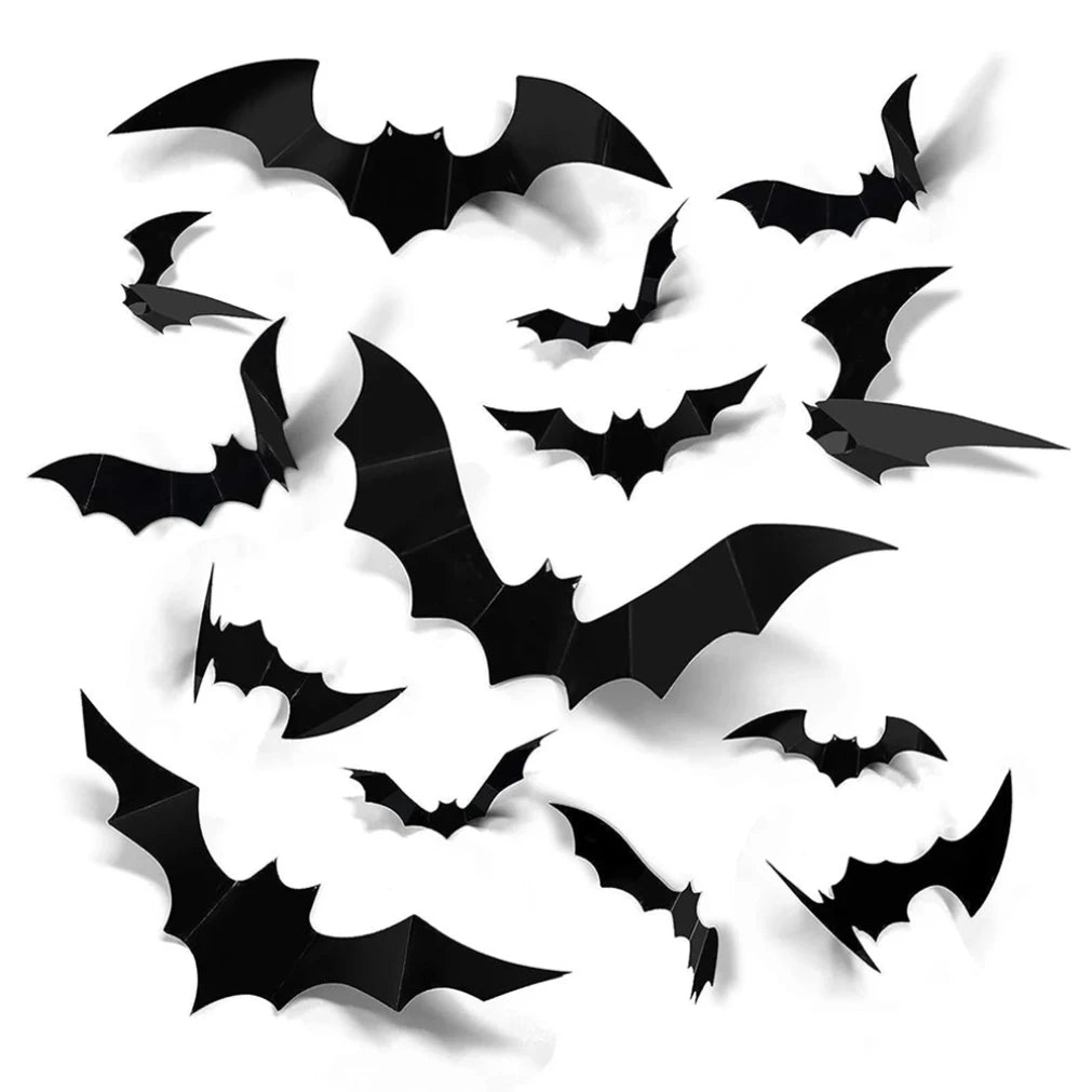 🦇 3D Halloween Bat Wall Decorations – Scary PVC Bat Stickers 🦇