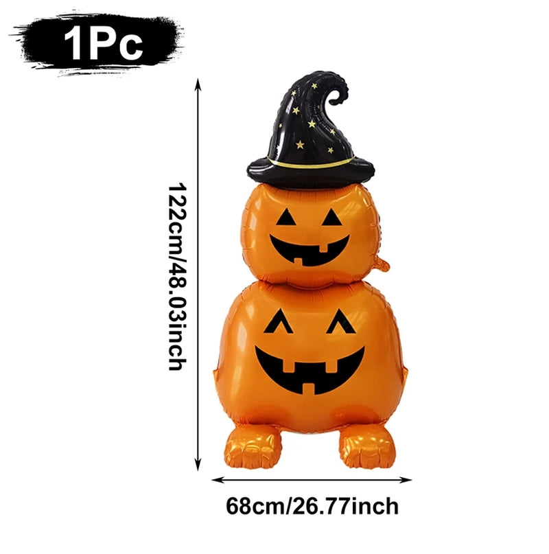 🎃👻 Large Halloween Foil Balloon – Pumpkin & Ghost Stand Decoration 👻🎃