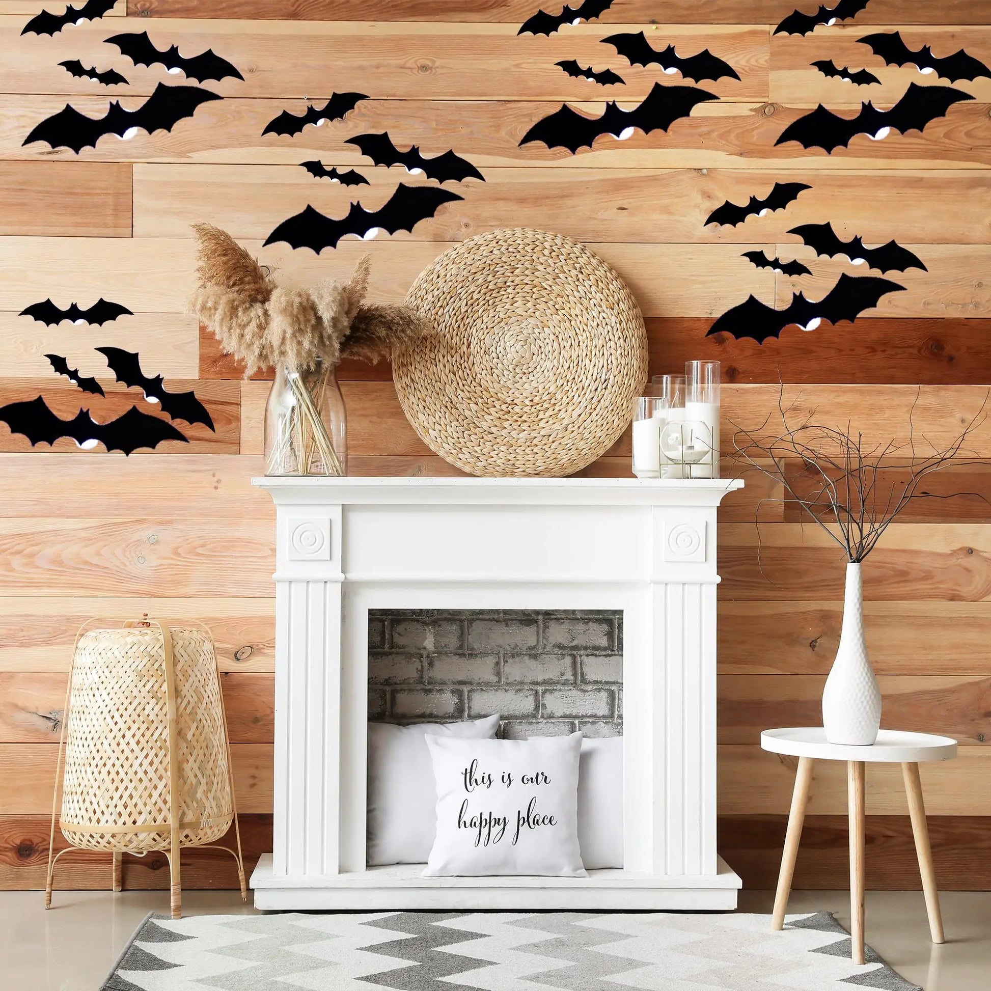Halloween LED 3D Bats Wall Lights – Realistic PVC Removable Stickers for Indoor & Outdoor Party Decoration