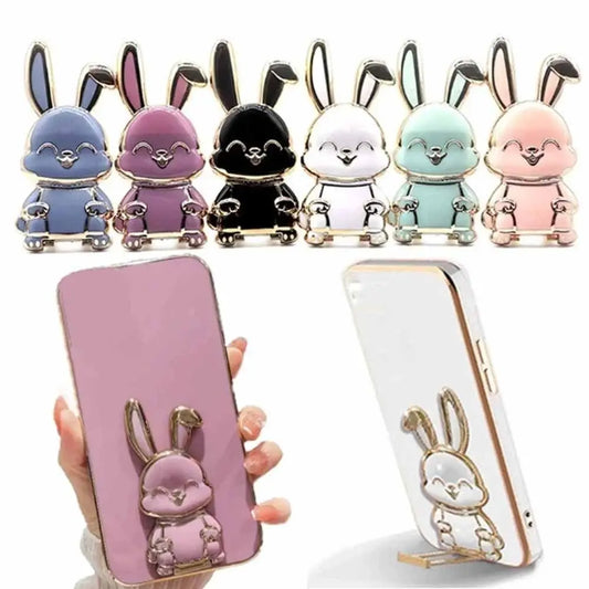Bunny Phone Finger Ring Holder – Foldable Kickstand & Grip | Cute Cartoon Rabbit Design