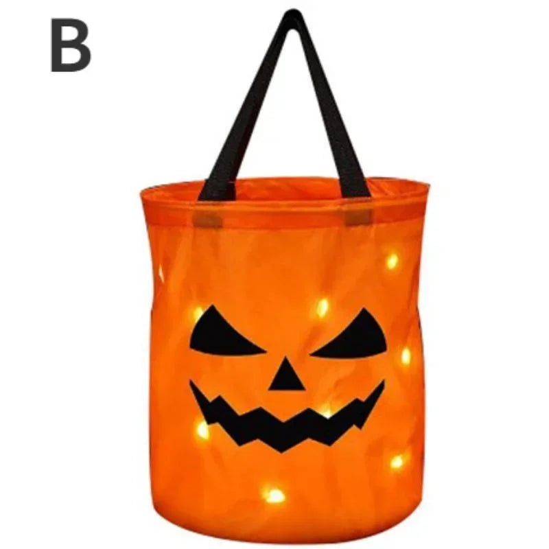 🎃 LED Light Halloween Pumpkin Candy Bag – Trick or Treat Basket 🎃