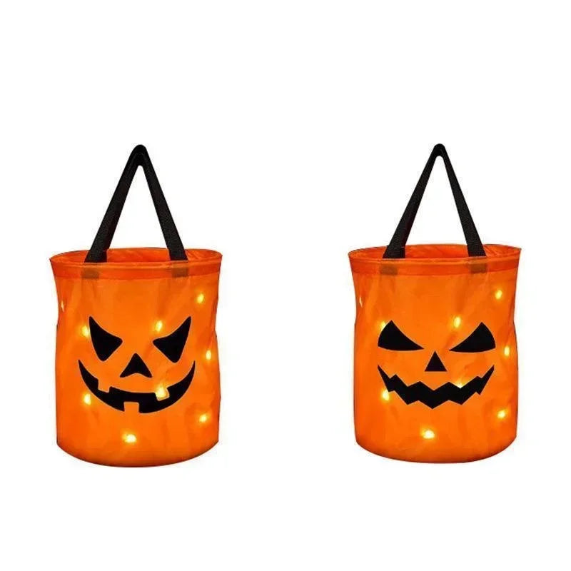 🎃 LED Light Halloween Pumpkin Candy Bag – Trick or Treat Basket 🎃