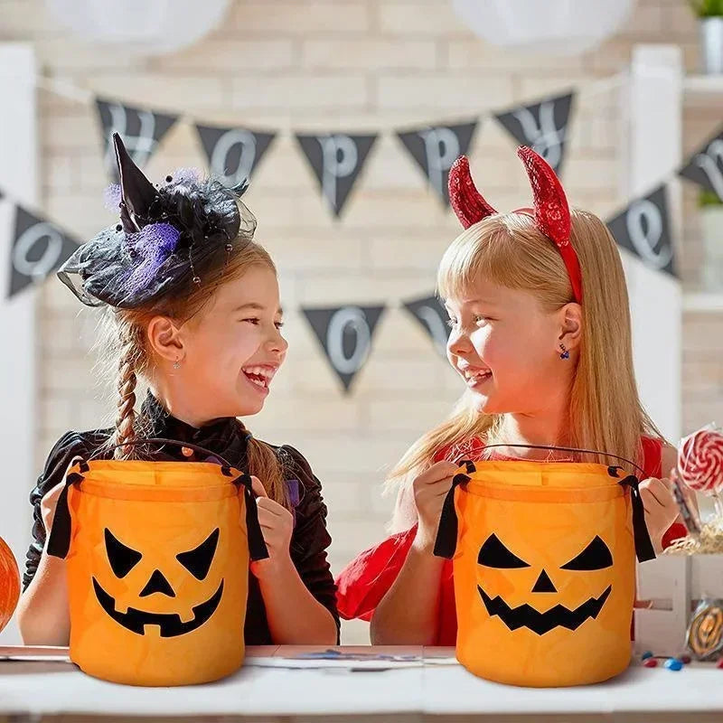 🎃 LED Light Halloween Pumpkin Candy Bag – Trick or Treat Basket 🎃