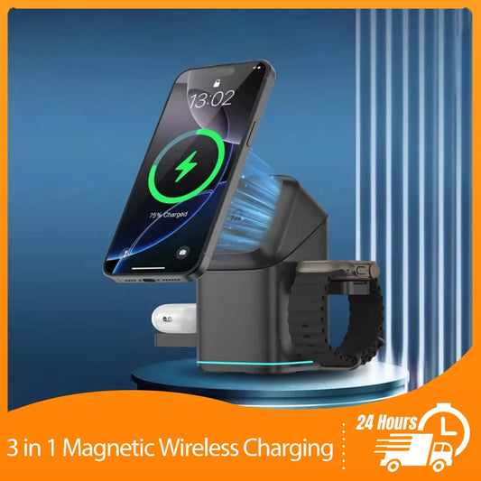 MagCharge™ Pro 15W Magnetic Wireless Charger | MagSafe-Compatible Fast Charging Pad for iPhone & Android – Portable Travel Essential