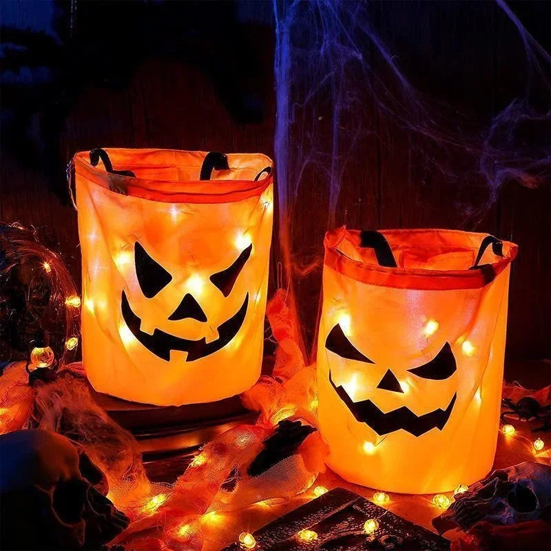 🎃 LED Light Halloween Pumpkin Candy Bag – Trick or Treat Basket 🎃