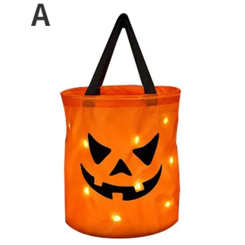 🎃 LED Light Halloween Pumpkin Candy Bag – Trick or Treat Basket 🎃