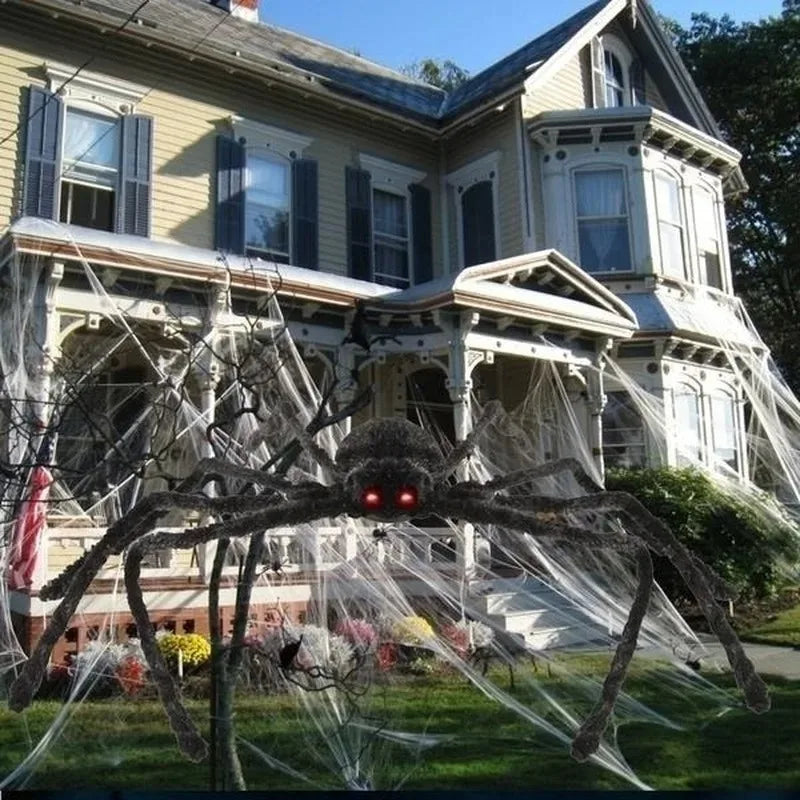 🕷️ Giant Halloween Plush Spider Decoration – Scary Realistic Horror Prop 🕷️