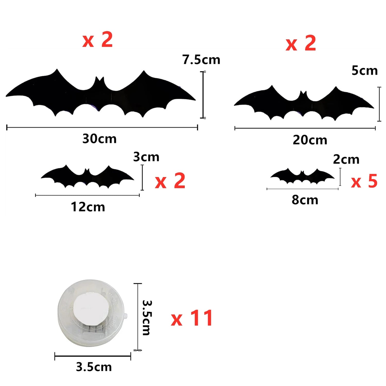 Halloween LED 3D Bats Wall Lights – Realistic PVC Removable Stickers for Indoor & Outdoor Party Decoration